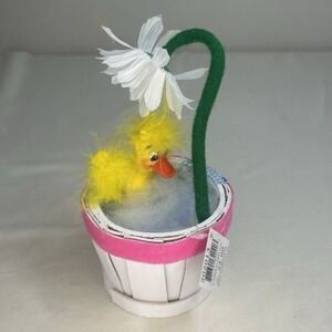 NWT Annalee 8" Spring Showers Duck Daisy Shower head In White Basket